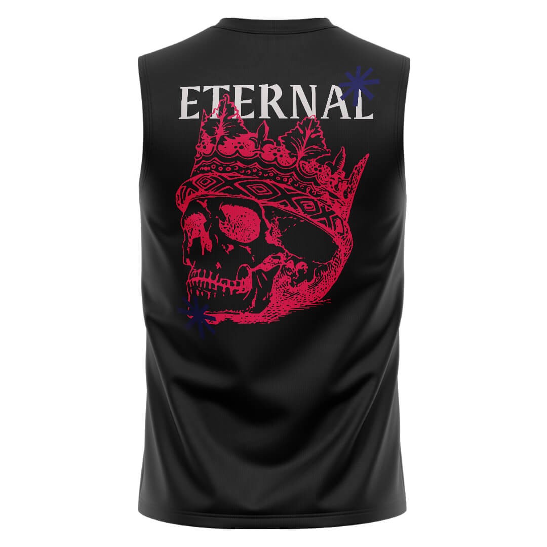 ETERNAL Siyah Regular Fit Sleeveless T-Shirt