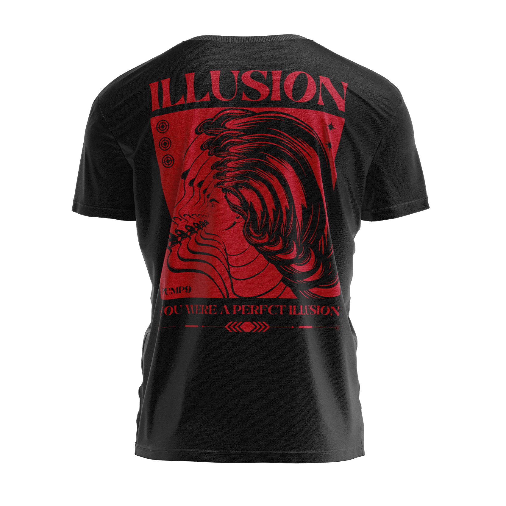 ILLUSION Siyah Regular Fit T-Shirt