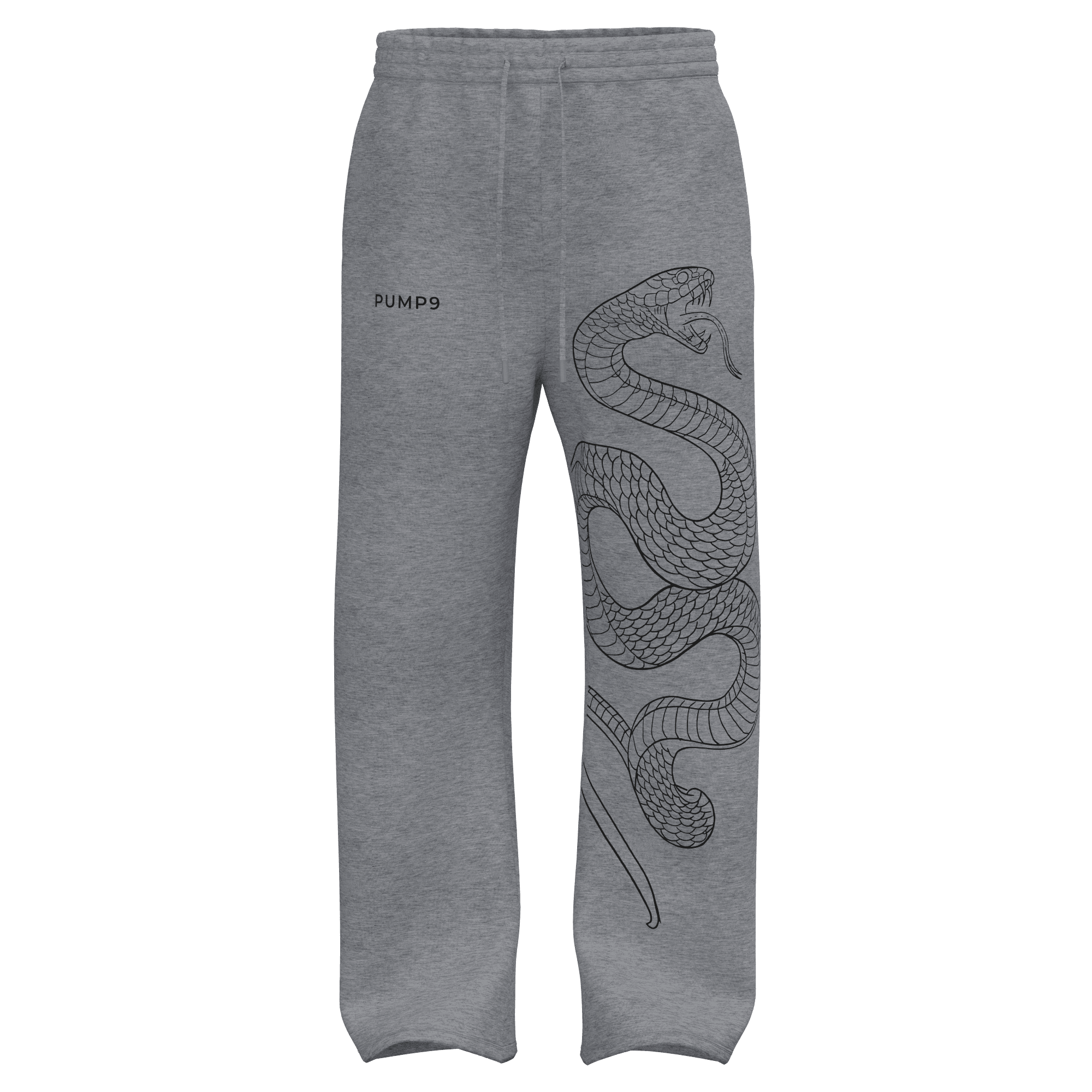 PUMP9 SNAKE Gri Baggy Düz Paça Eşofman