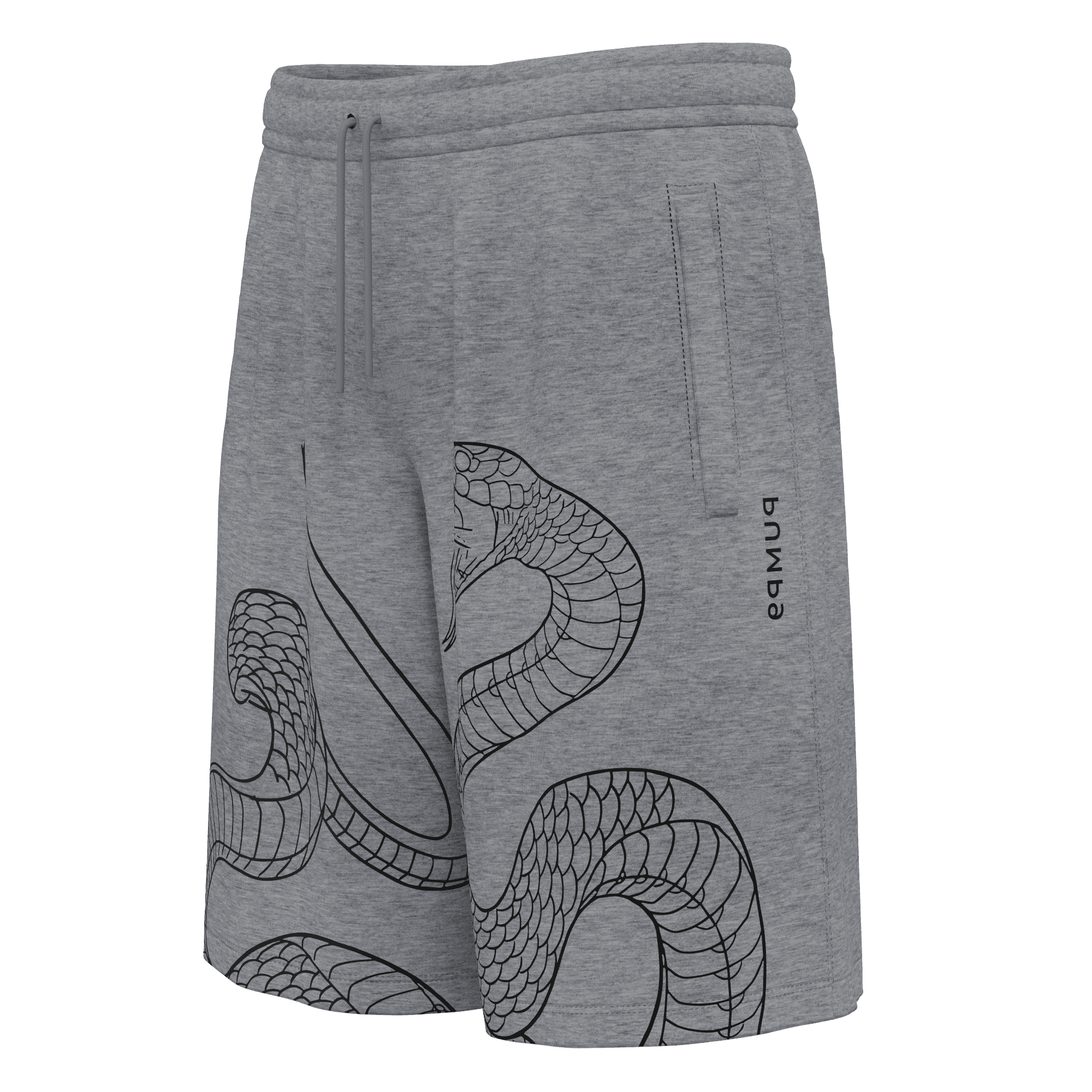 PUMP9 SNAKE Gri Regular Fit Şort