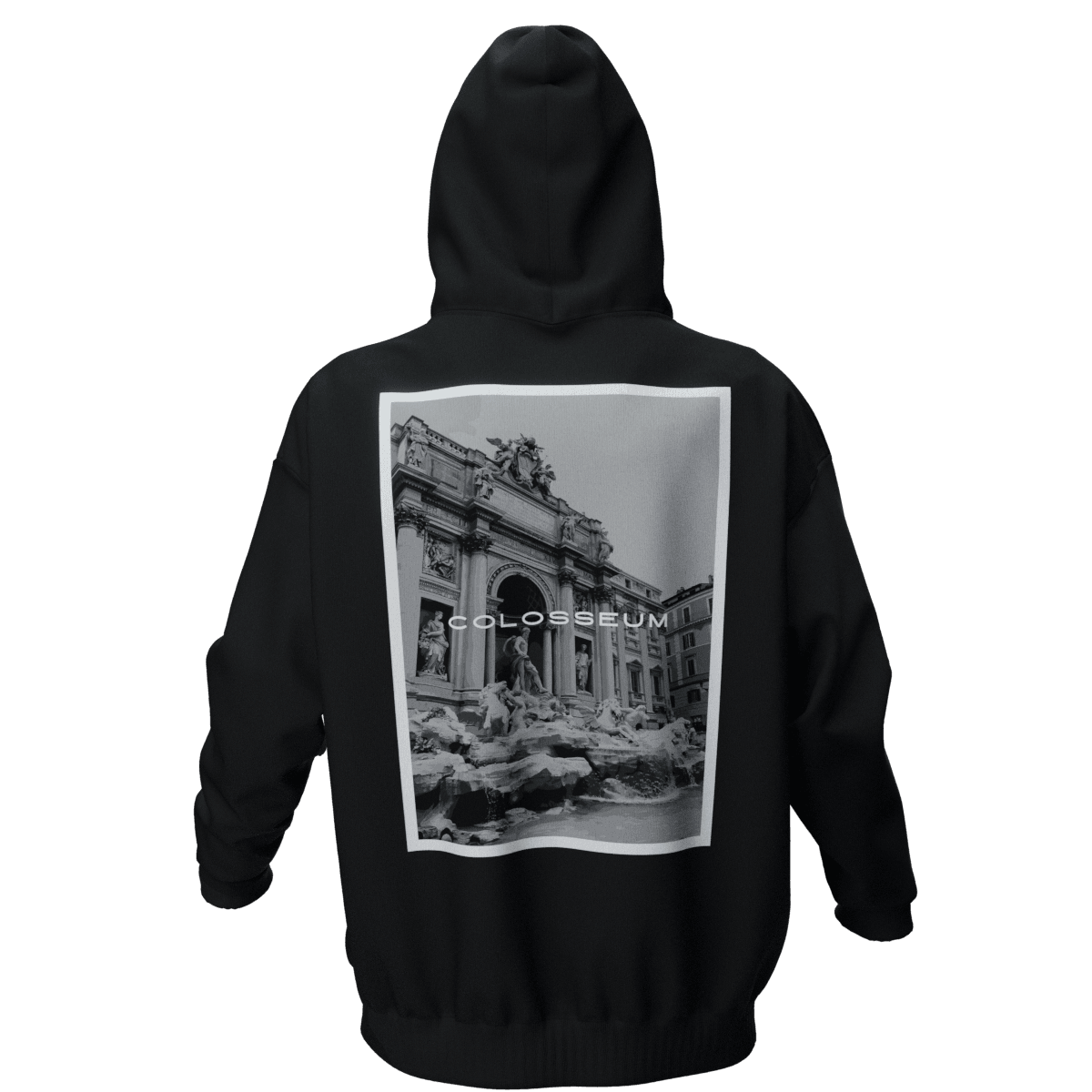 COLOSSEUM Siyah Oversize Kalıp Hoodie