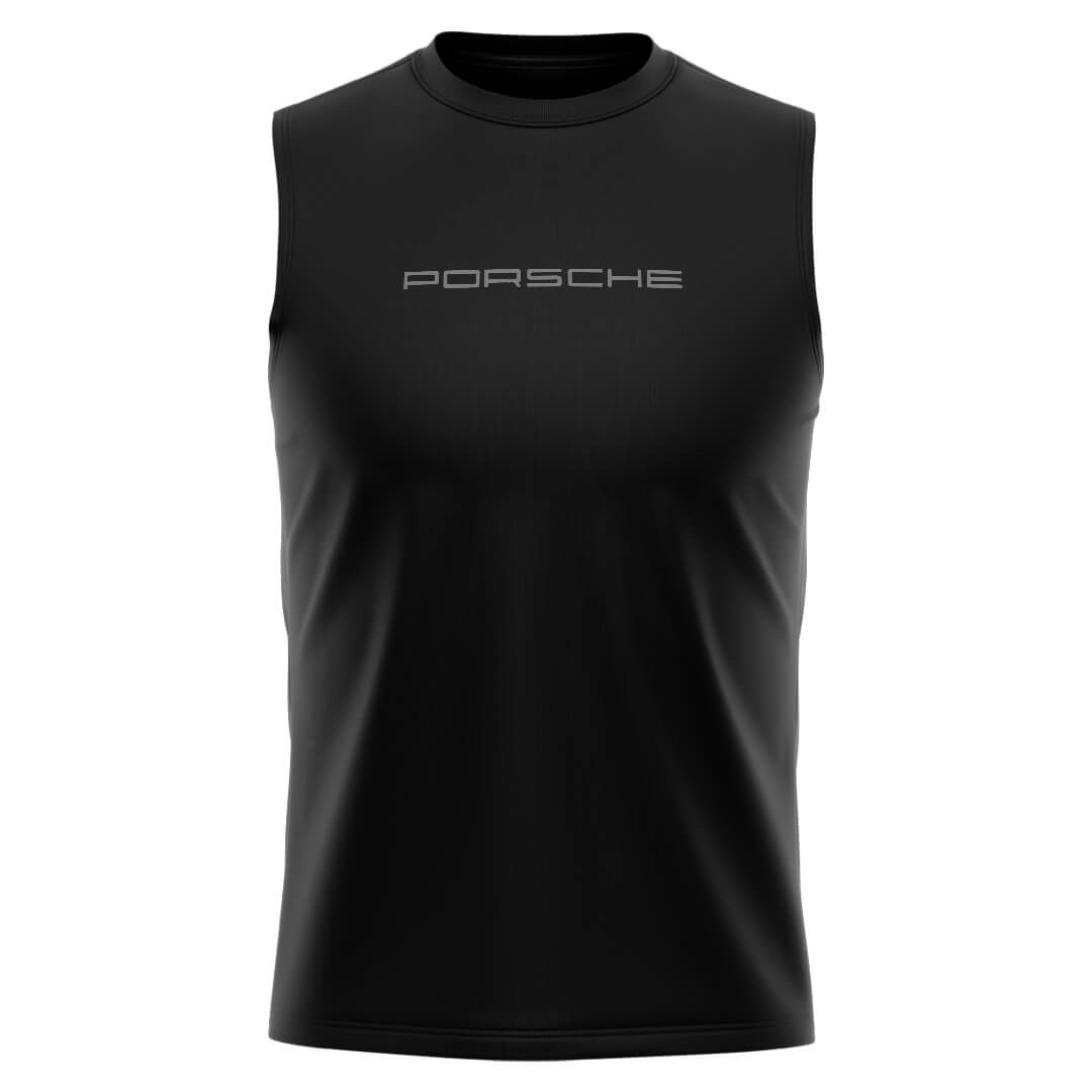 PORSCHE Siyah Regular Fit Sleeveless T-Shirt