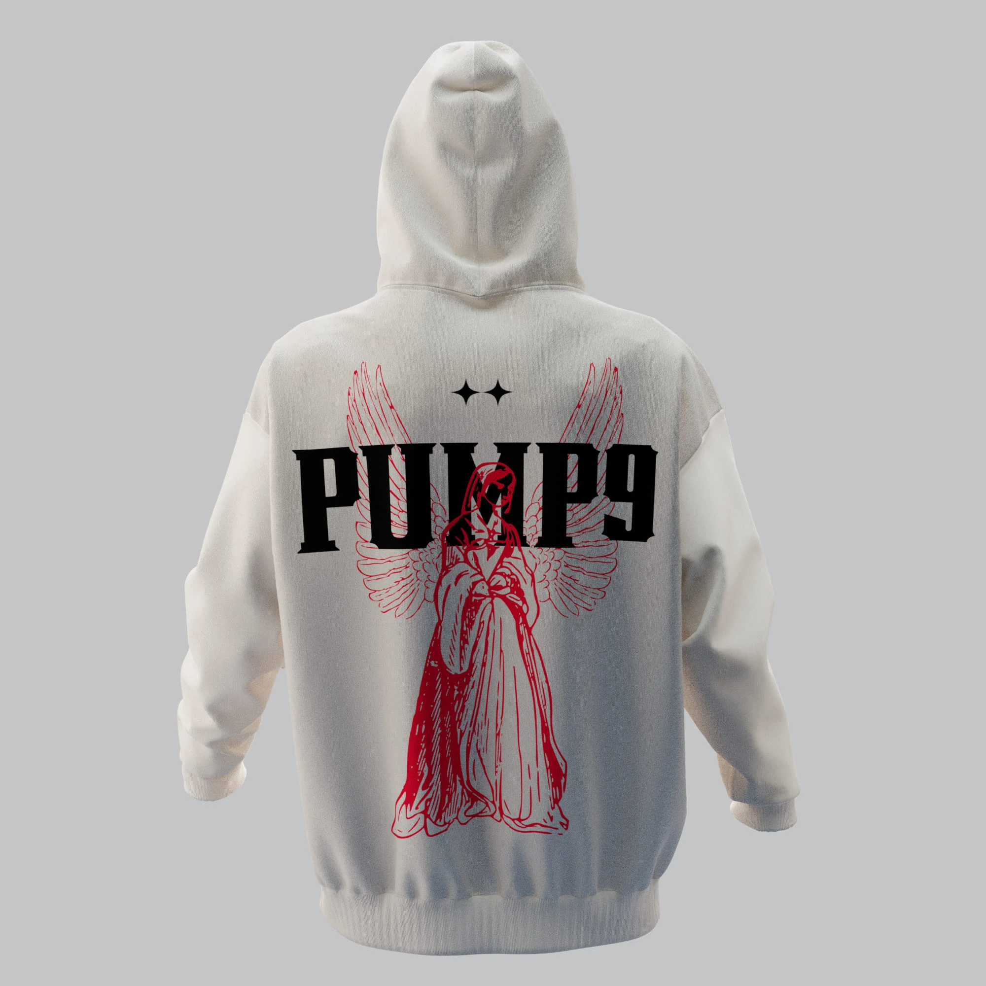 ANGEL Kırık Beyaz Oversize Hoodie