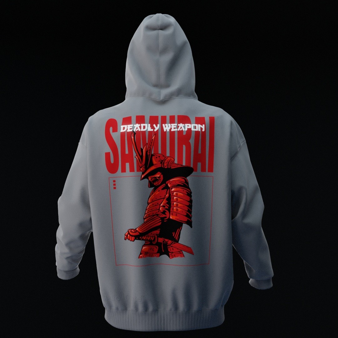 SAMURAI Gri Oversize Hoodie