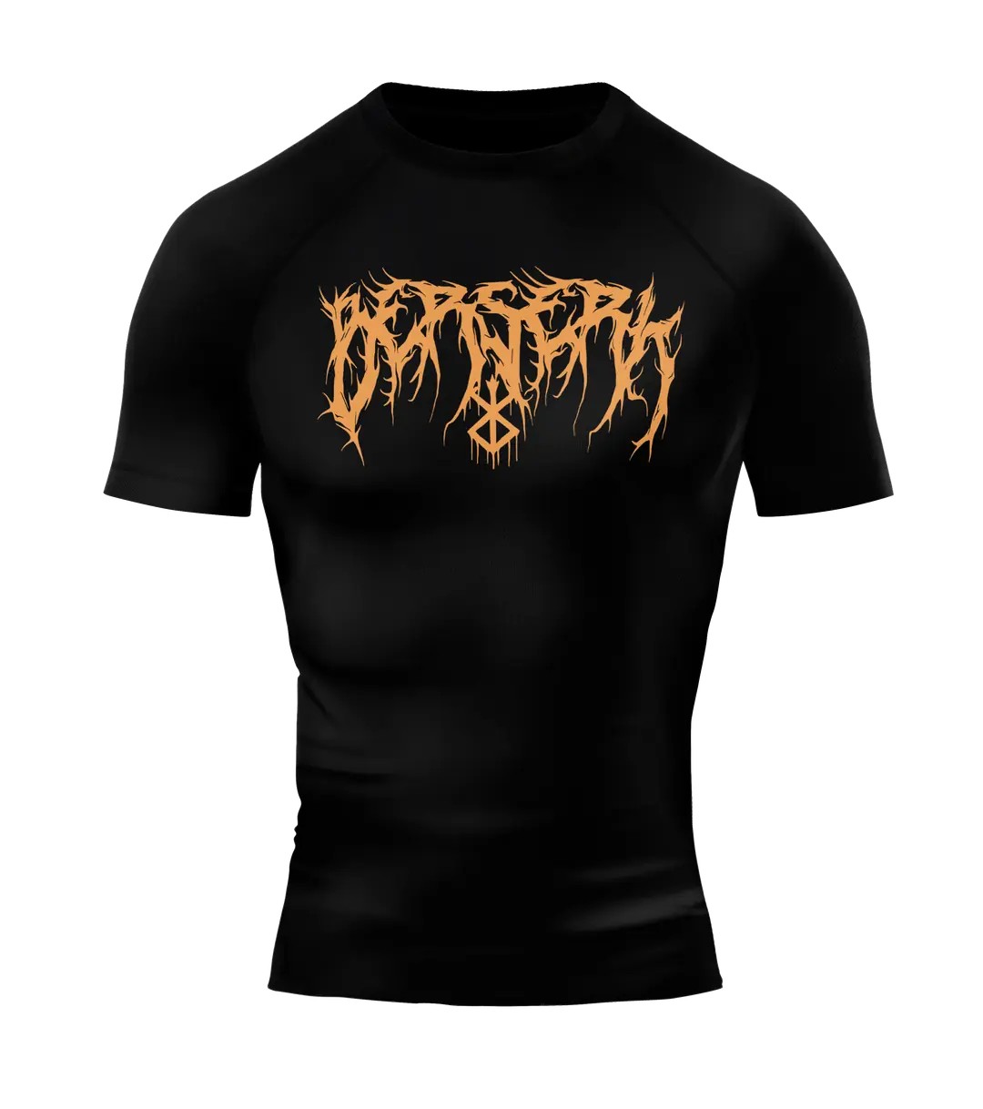 BERSERK Siyah Short Sleeve Compression T-Shirt - GOLD