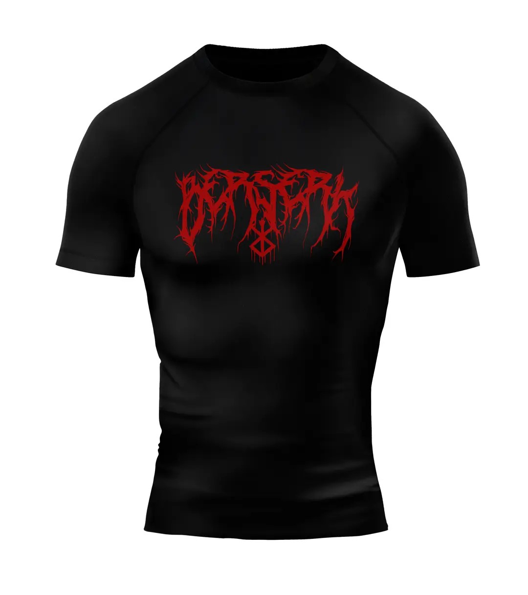 BERSERK Siyah Short Sleeve Compression T-Shirt - RED