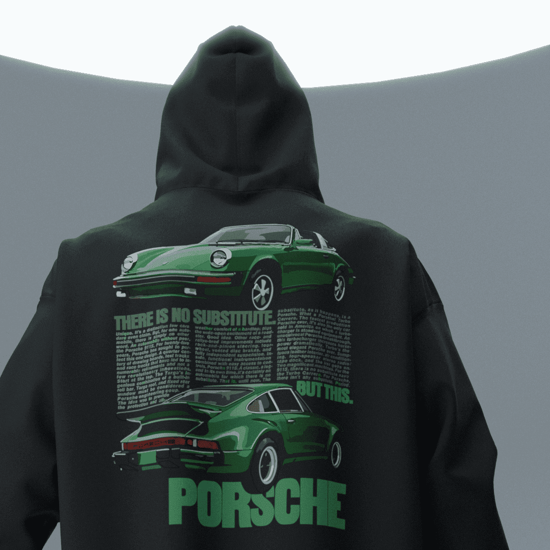 PORSCHE Siyah Oversize Hoodie