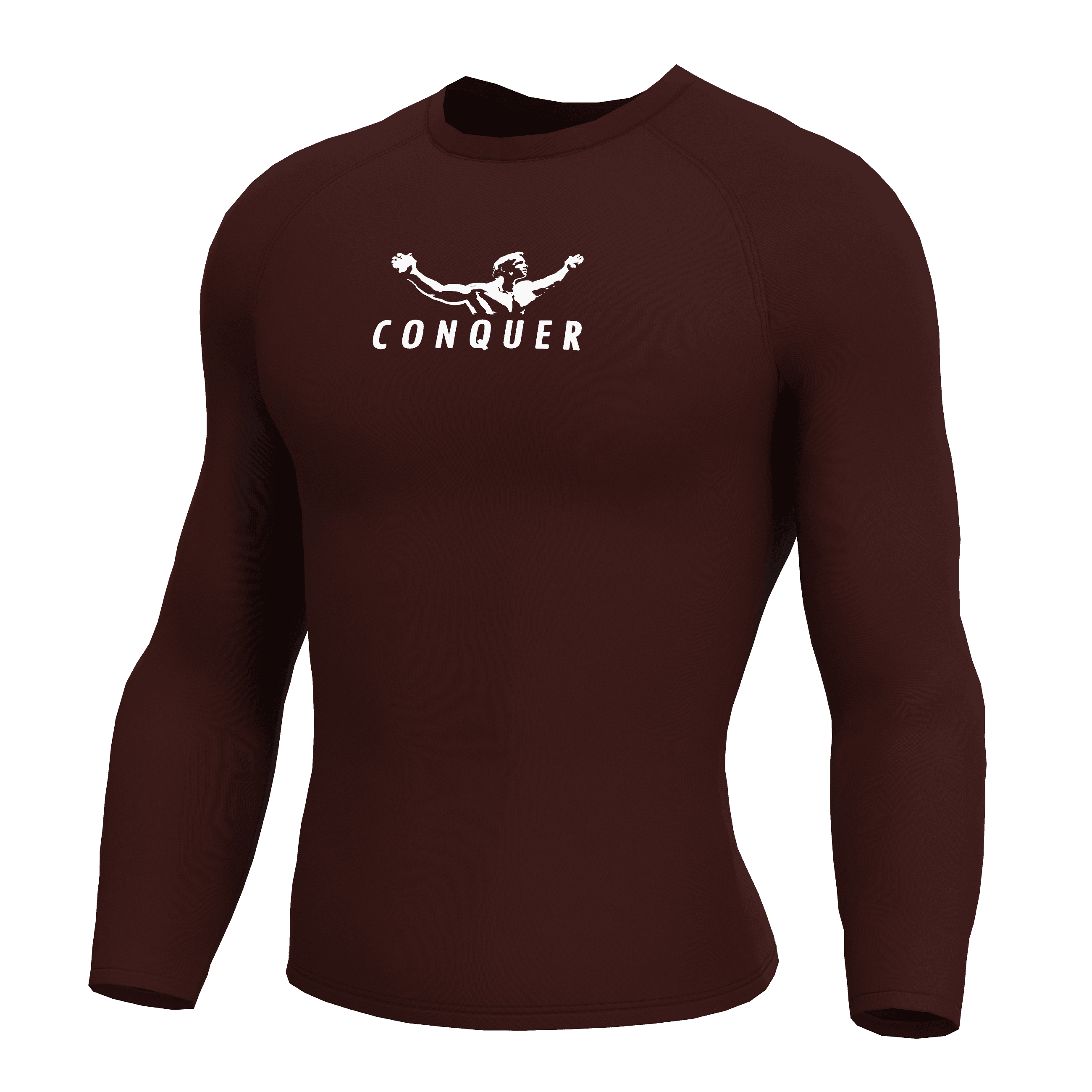 CONQUER Bordo Long Sleeve Compression T-Shirt 