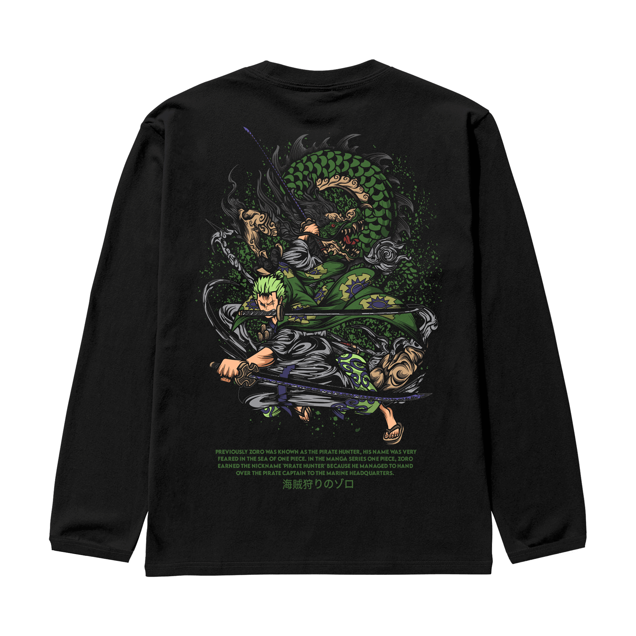 ZORO Siyah Oversize Long Sleeve T-Shirt