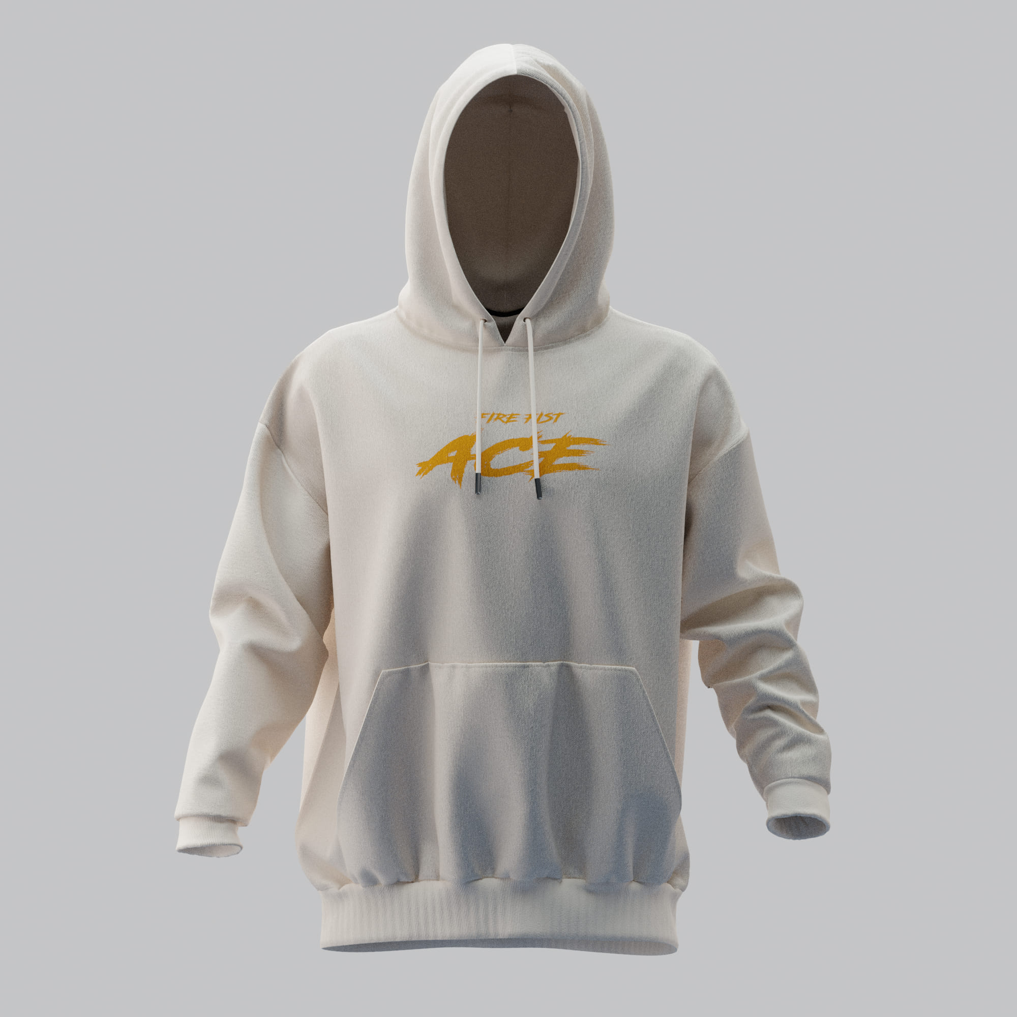 ACE Kırık Beyaz Oversize Hoodie 