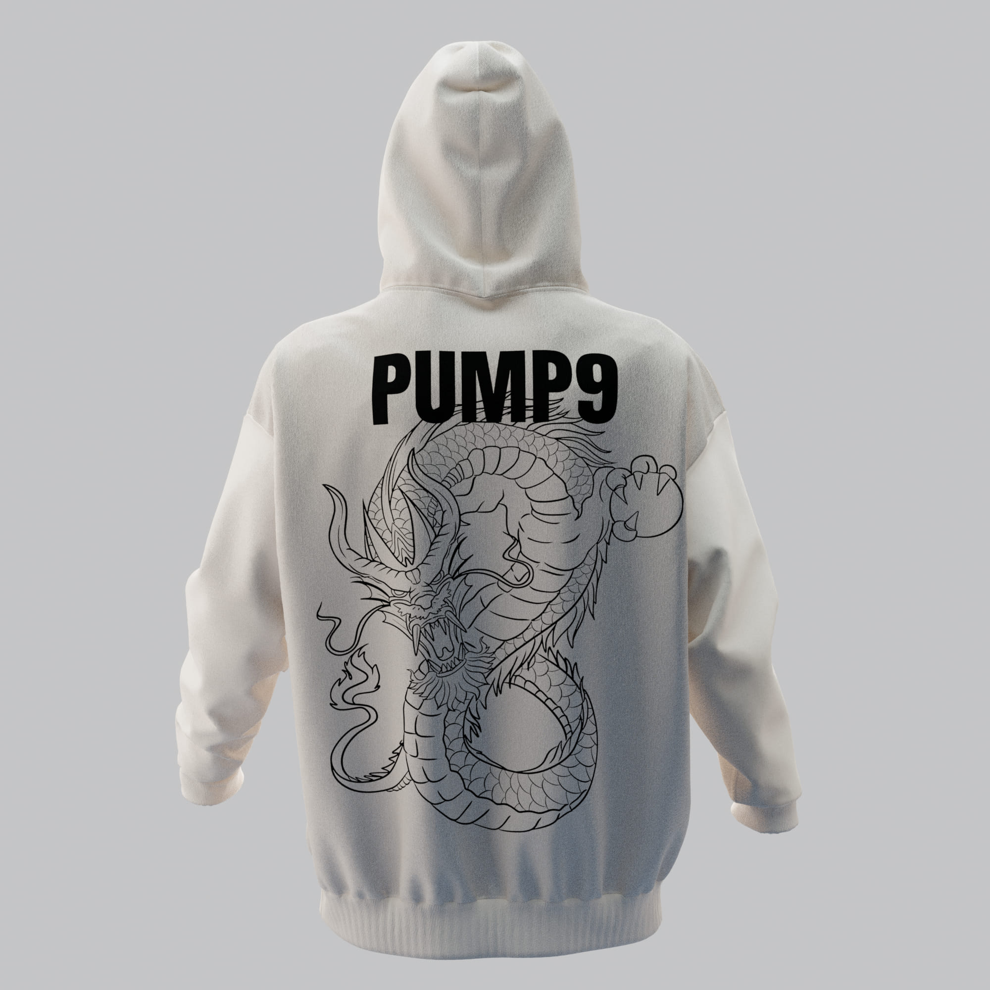 DRAGON Kırık Beyaz Oversize Hoodie 