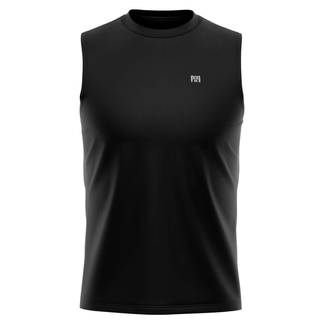 PUMP9 Siyah Regular Fit Sleeveless T-Shirt