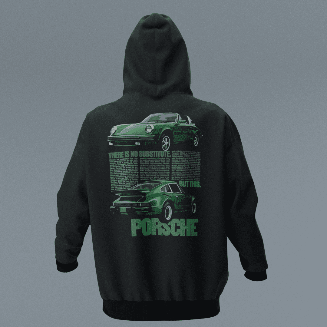 PORSCHE Siyah Oversize Hoodie