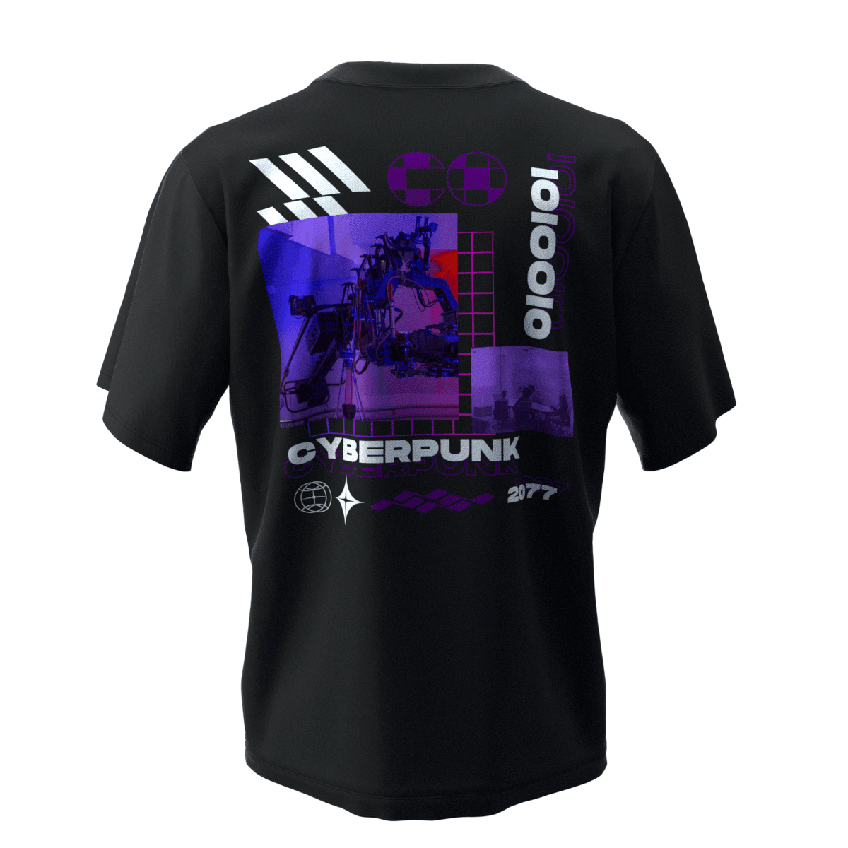 CYBERPUNK Siyah Oversize Kalıp T-Shirt