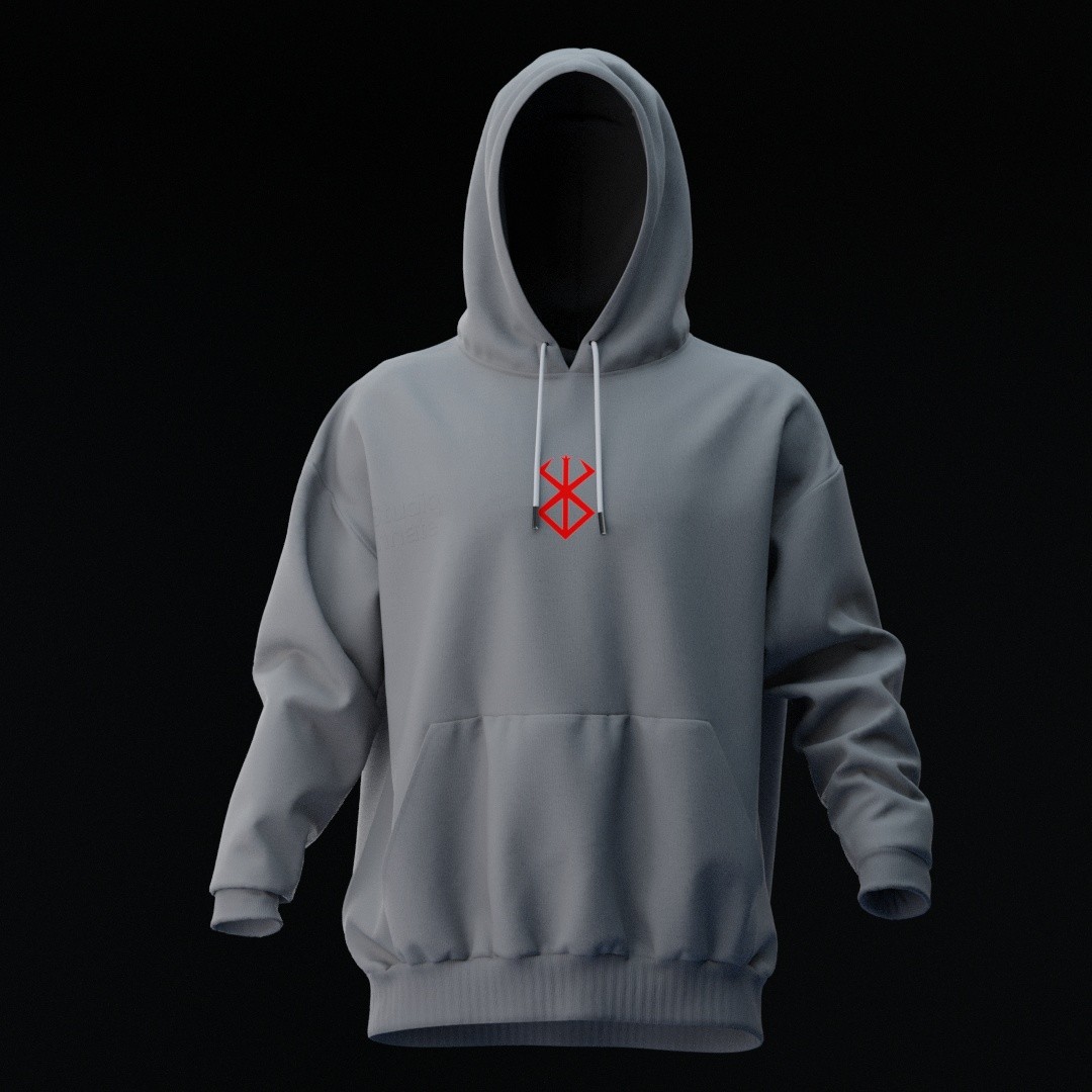 BERSERK Gri Oversize Hoodie