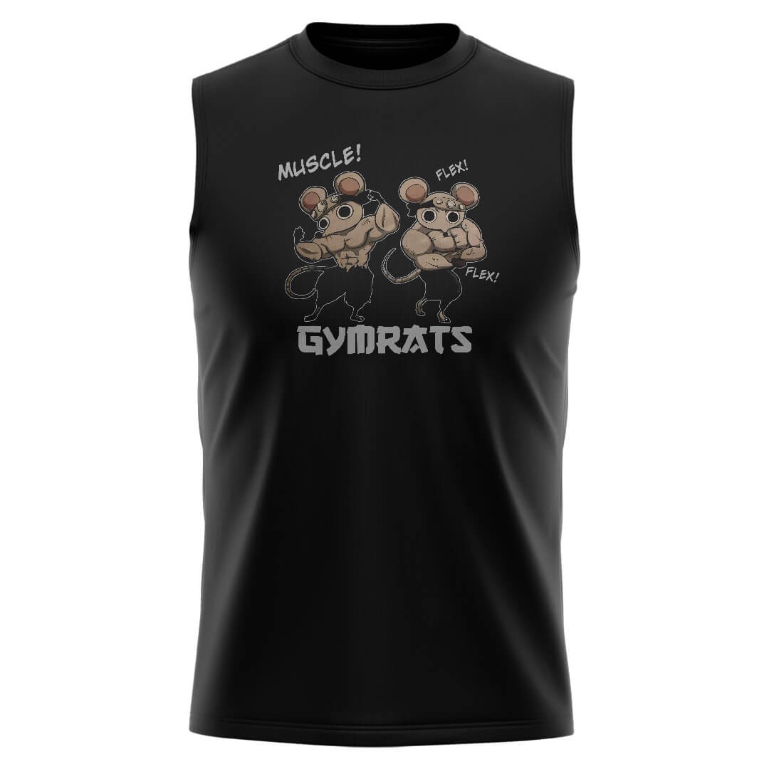 GYMRATS Siyah Regular Fit Sleeveless T-Shirt