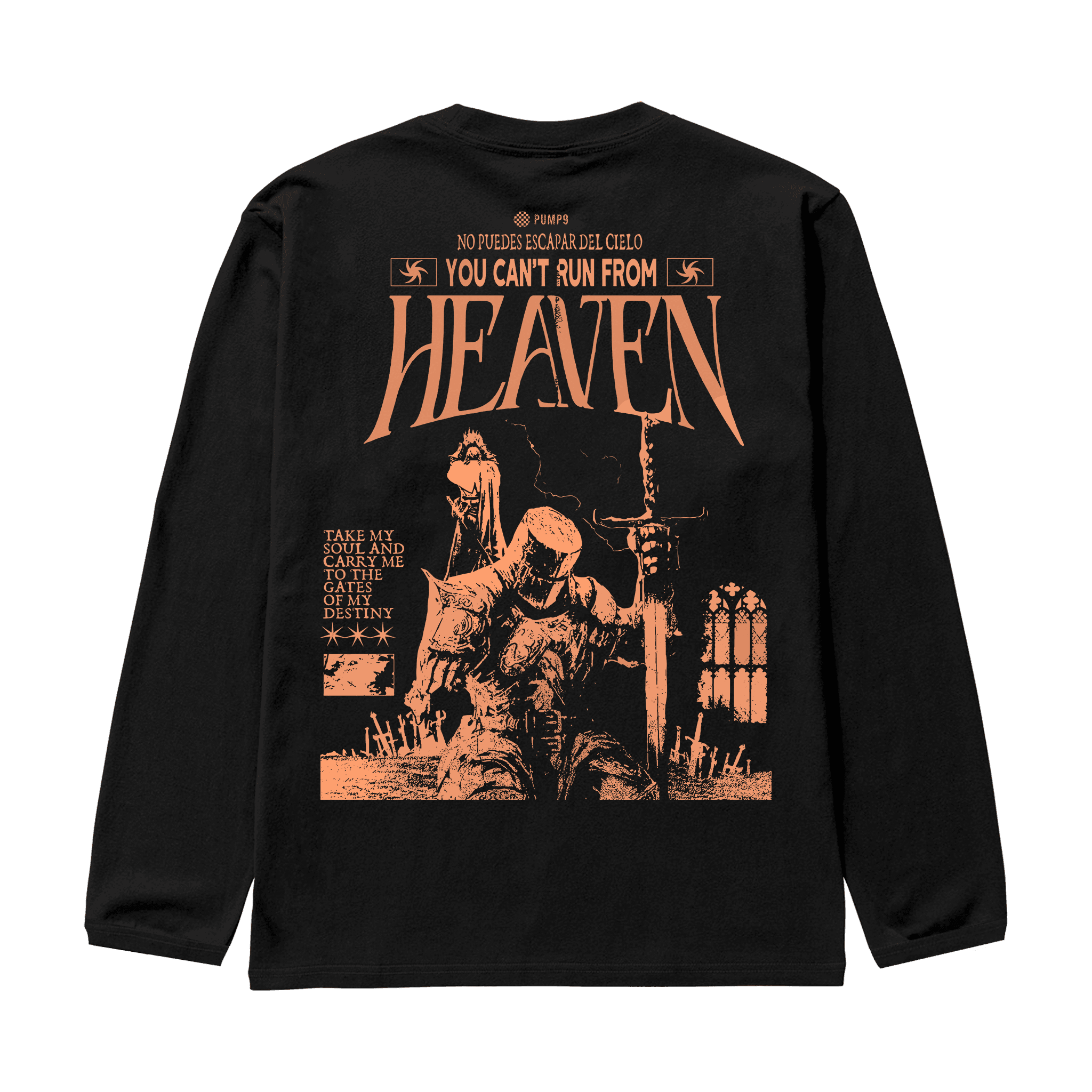 HEAVEN Siyah Oversize Kalıp Long Sleeve