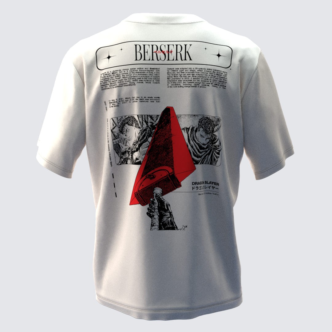 BERSERK Kırık Beyaz Oversize T-Shirt