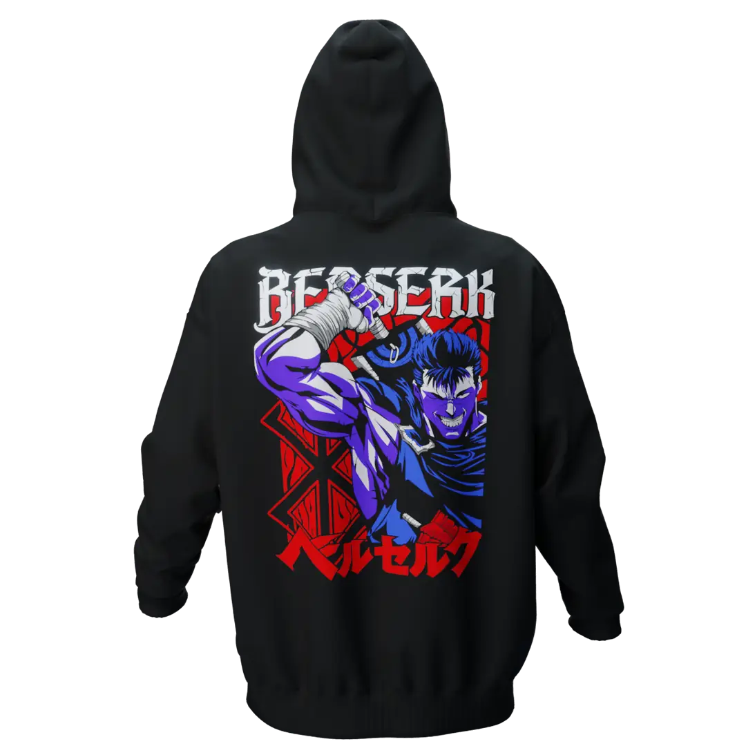 Ackey様 PUMP9® - BERSERK Siyah Oversize Hoodie