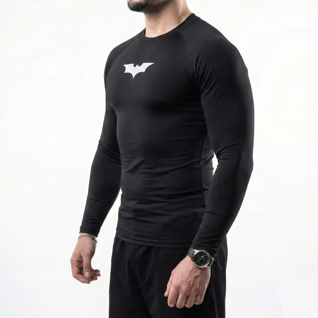 PUMP9® - BATMAN Siyah Long Sleeve Compression T-Shirt