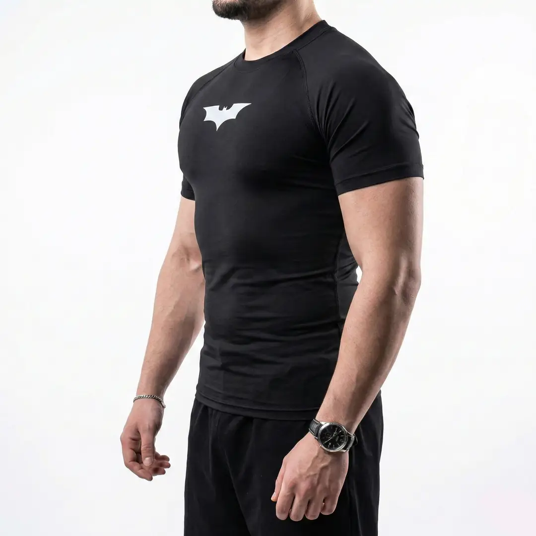 PUMP9® - BATMAN Siyah Short Sleeve Compression T-Shirt