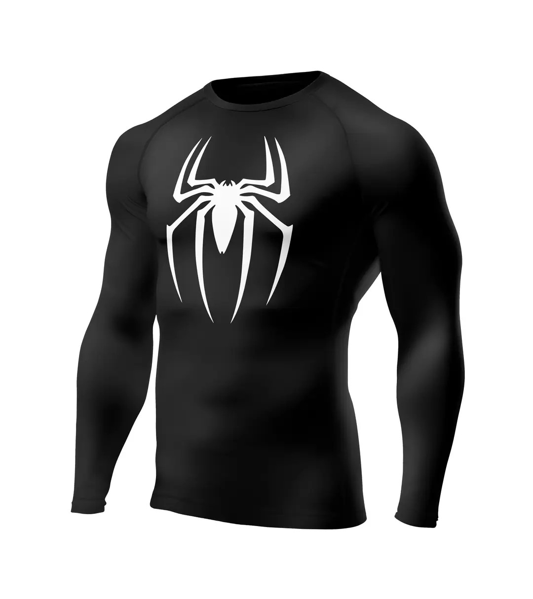 SPIDERMAN Siyah Long Sleeve Compression T-Shirt - WHITE