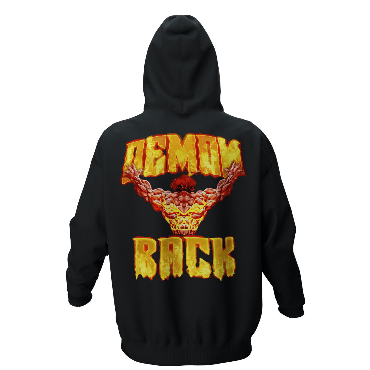 DEMONBACK Siyah Oversize Kalıp Hoodie