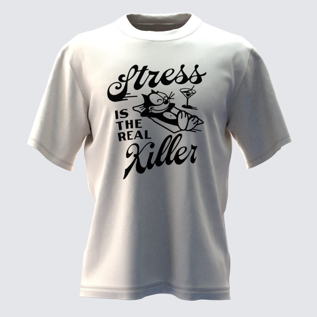 STRESS KILLER Kırık Beyaz Oversize T-Shirt