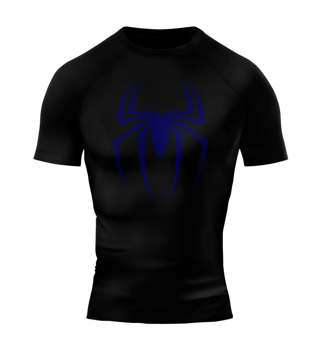 SPIDERMAN Siyah Short Sleeve Compression T-Shirt - BLUE