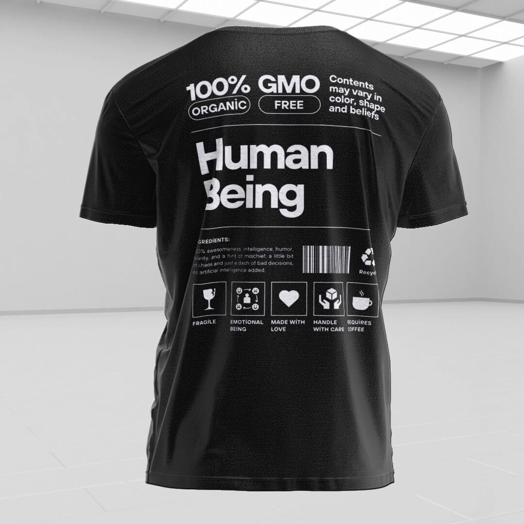 Human Being Sırt Baskılı Regular Fit Tişört