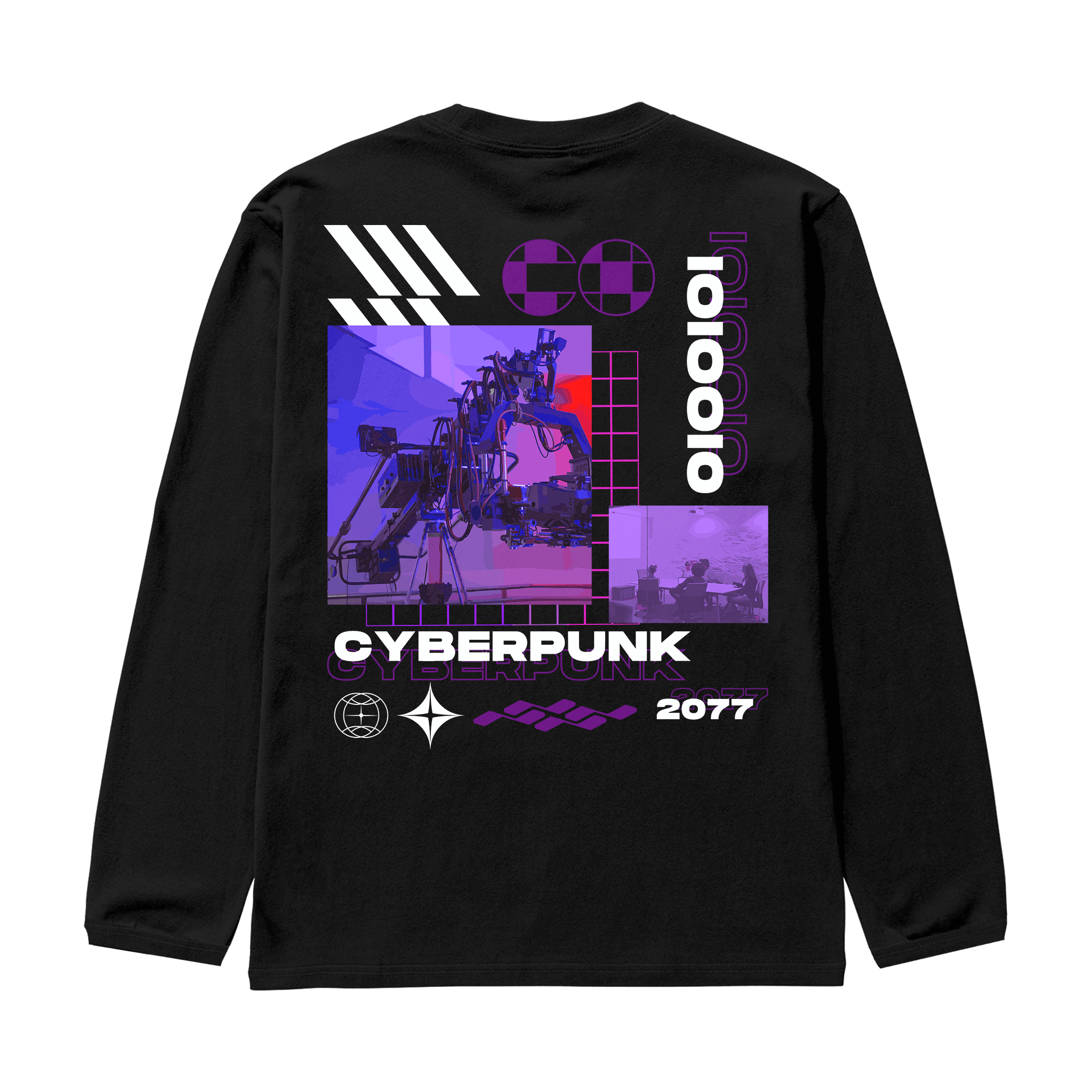 CYBERPUNK Siyah Oversize Long Sleeve T-Shirt