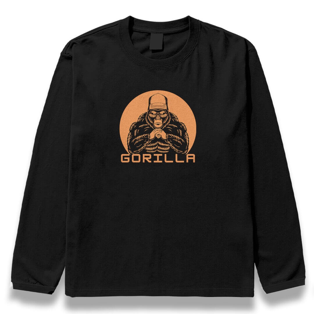 GORILLA Siyah Oversize Kalıp Long Sleeve