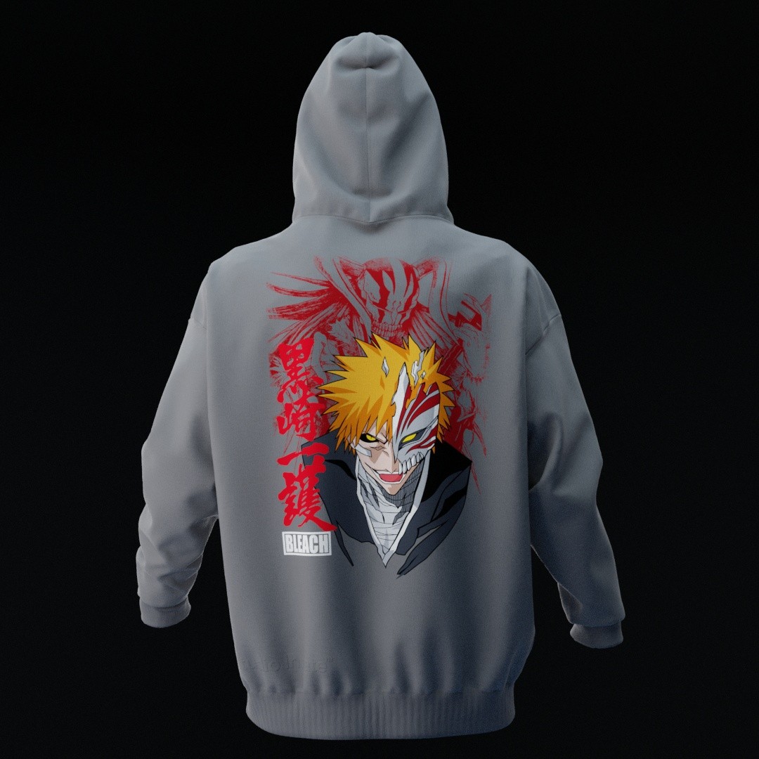 BLEACH Gri Oversize Hoodie