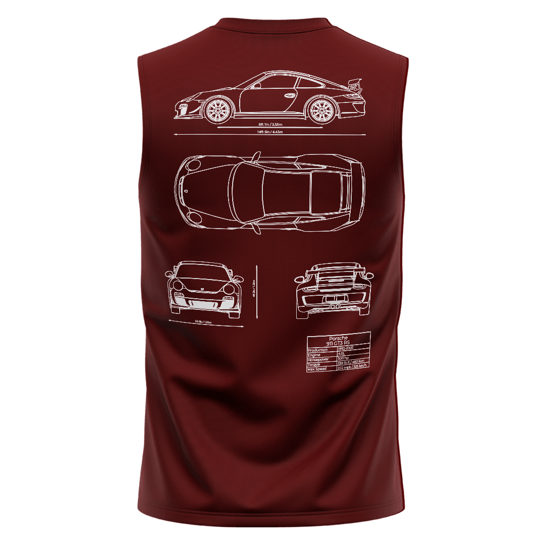 PORSCHE Bordo Regular Fit Sleeveless T-Shirt 