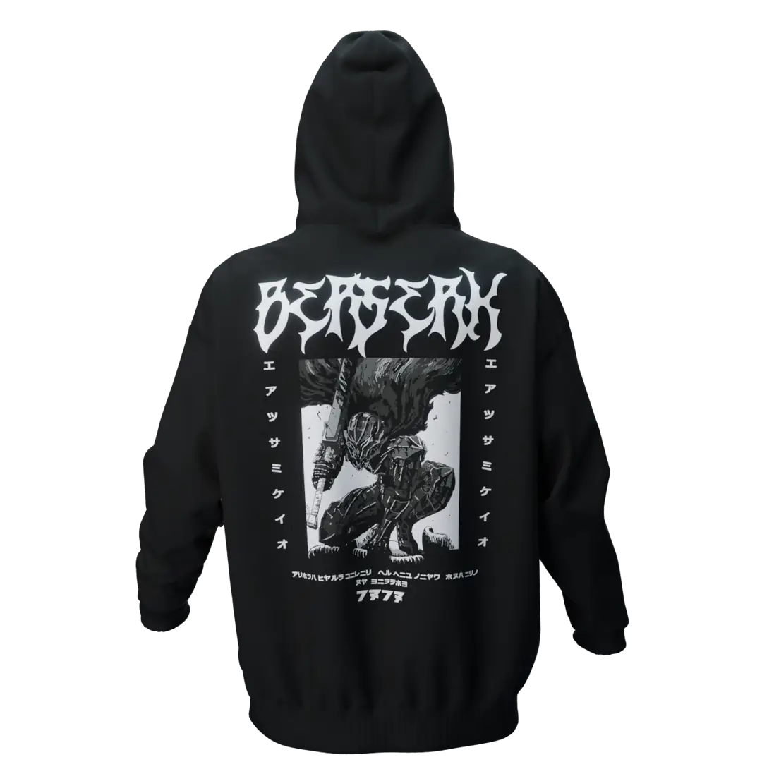 Berserk Siyah Oversize Hoodie