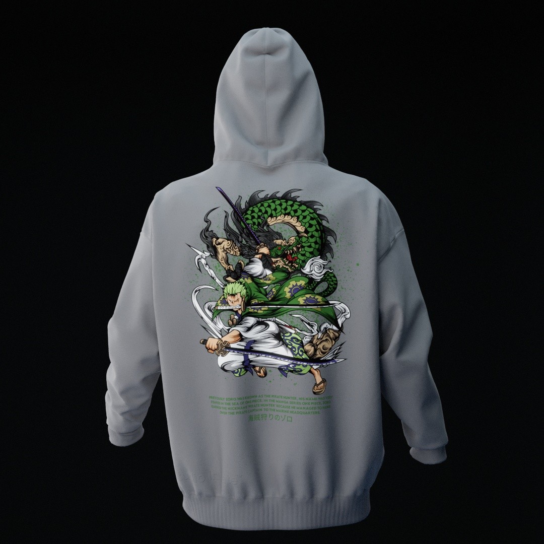 ZORO Gri Oversize Hoodie