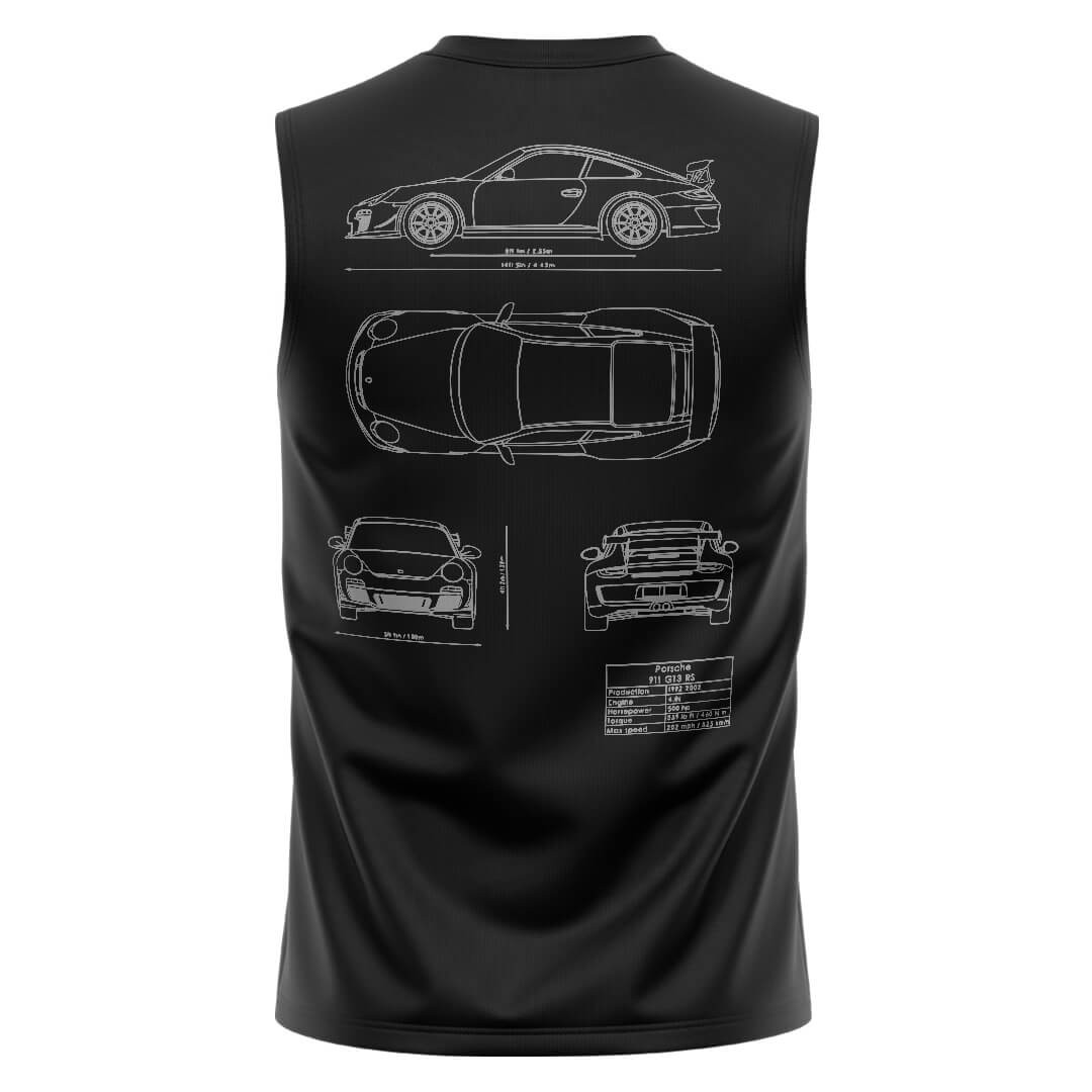 PORSCHE Siyah Regular Fit Sleeveless T-Shirt