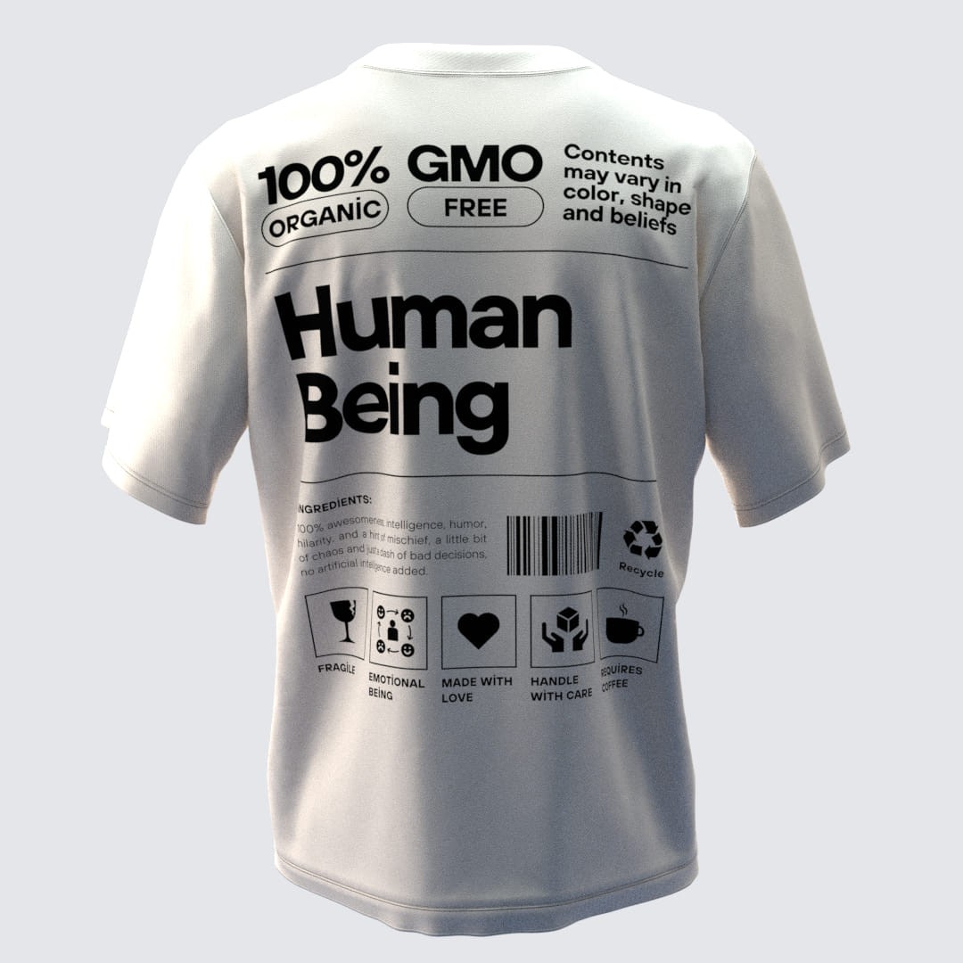 HUMANBEING Kırık Beyaz Oversize T-Shirt