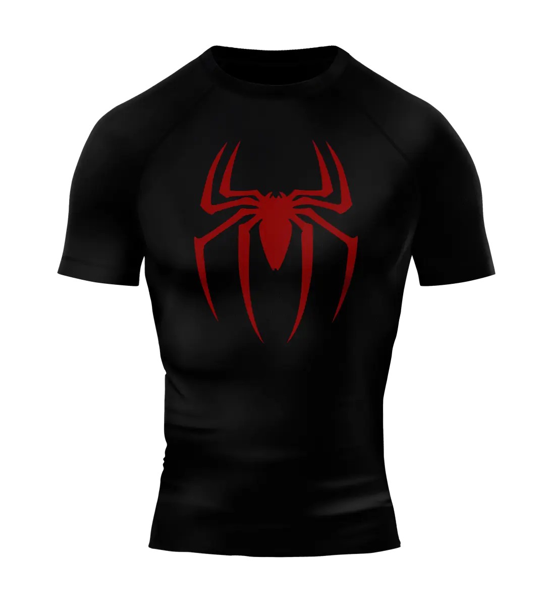 SPIDERMAN Siyah Short Sleeve Compression T-Shirt - RED