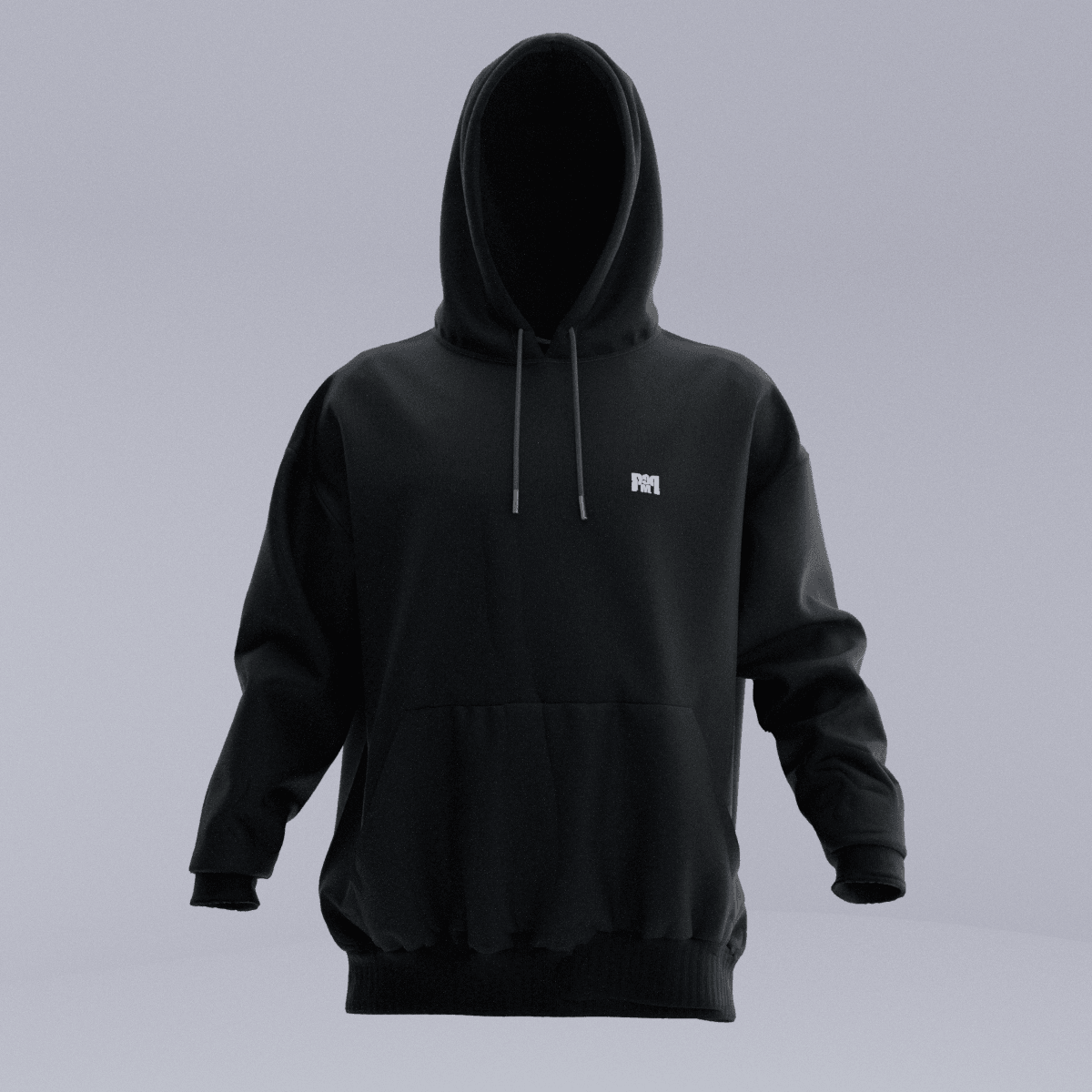 DEMONINSIDE Siyah Oversize Kalıp Hoodie