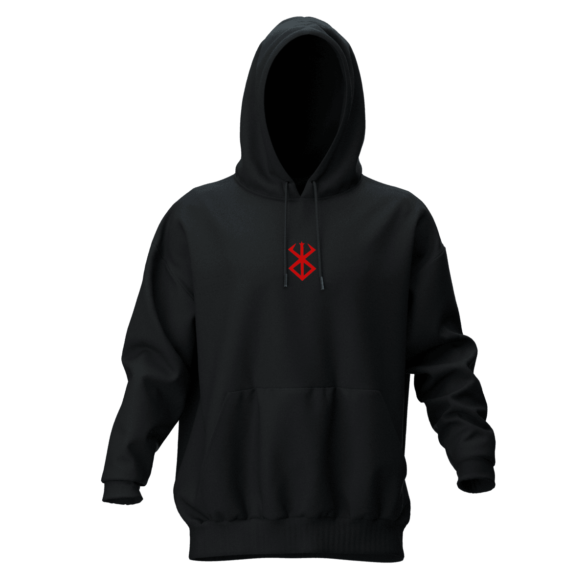 BERSERK Siyah Oversize Kalıp Hoodie