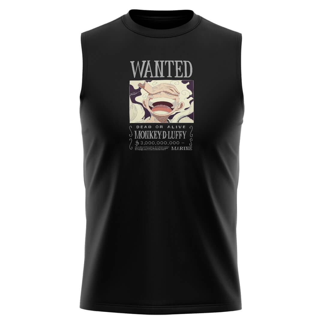 LUFFY Siyah Regular Fit Sleeveless T-Shirt