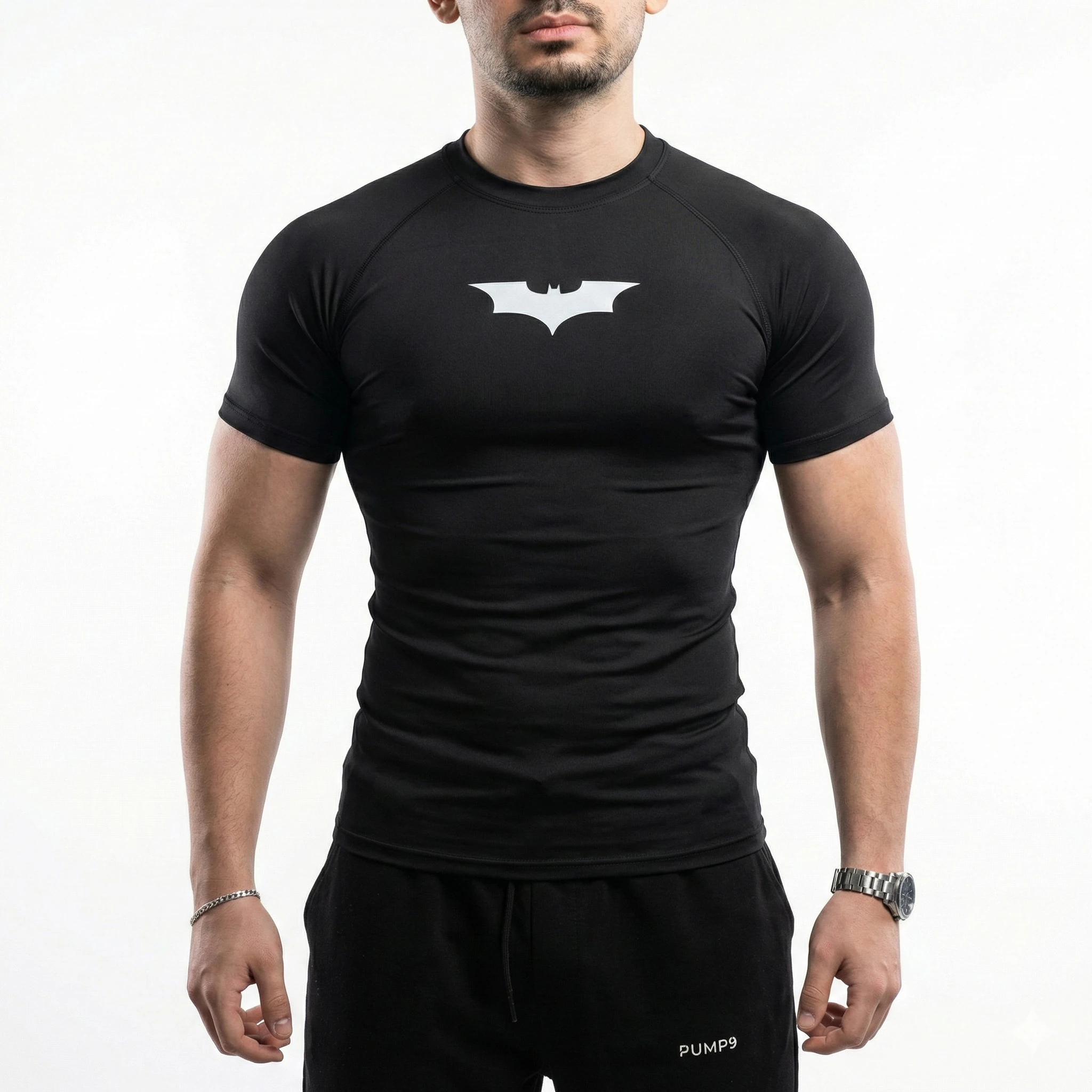 PUMP9® - BATMAN Siyah Short Sleeve Compression T-Shirt