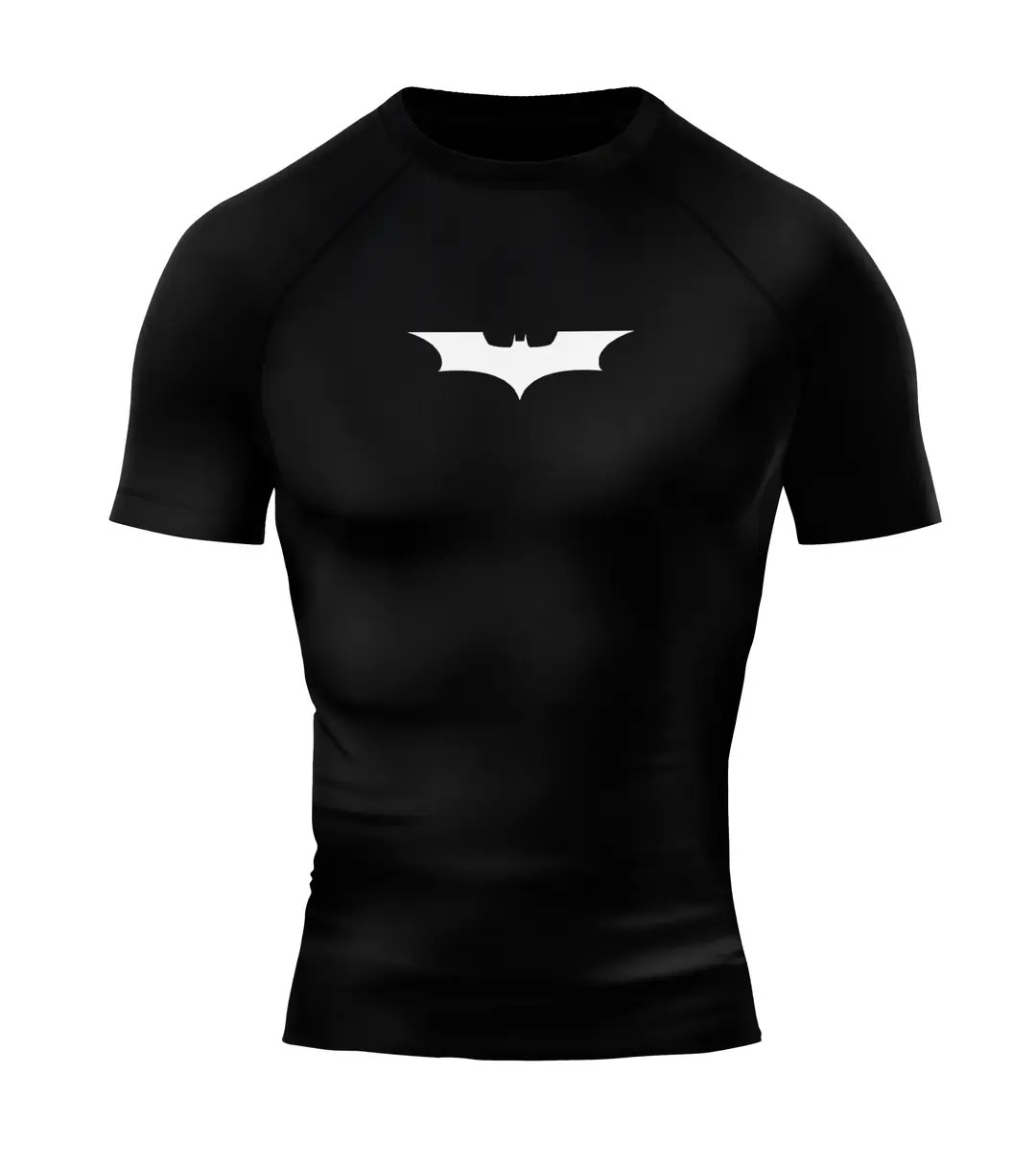 BATMAN Siyah Short Sleeve Compression T-Shirt - WHITE