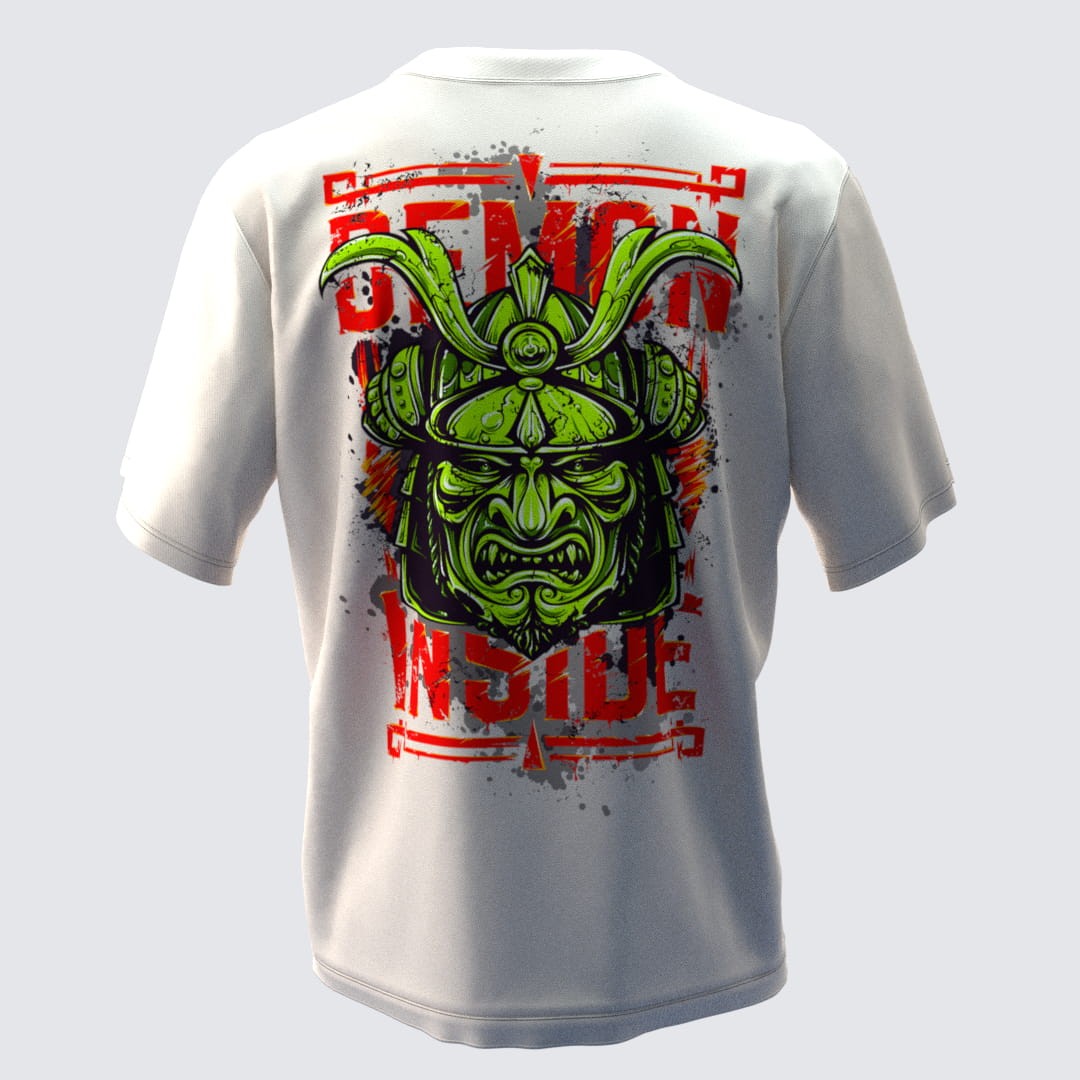 DEMONINSIDE Kırık Beyaz Oversize T-Shirt