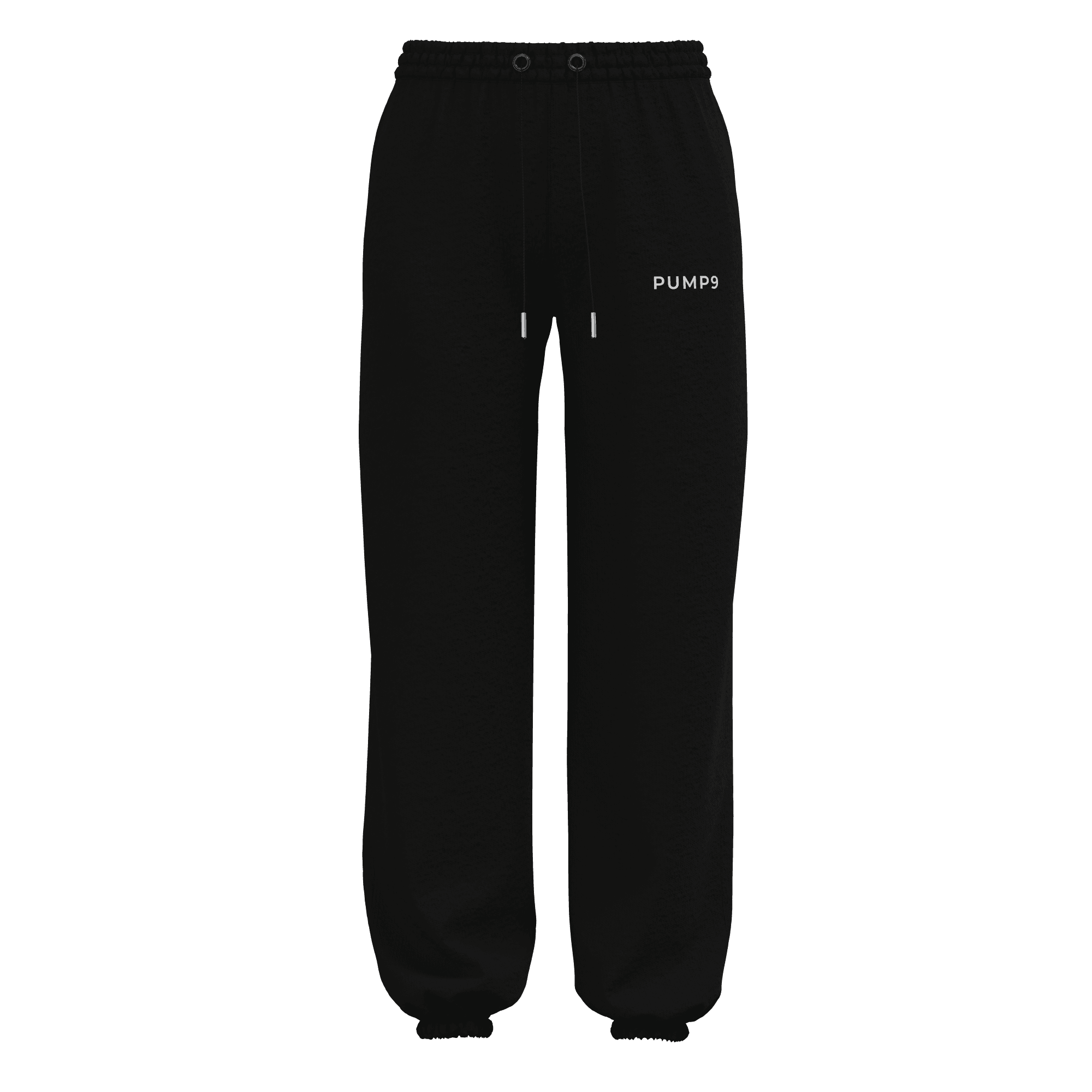PUMP9 Siyah Baggy Lastikli Paça Eşofman Altı 