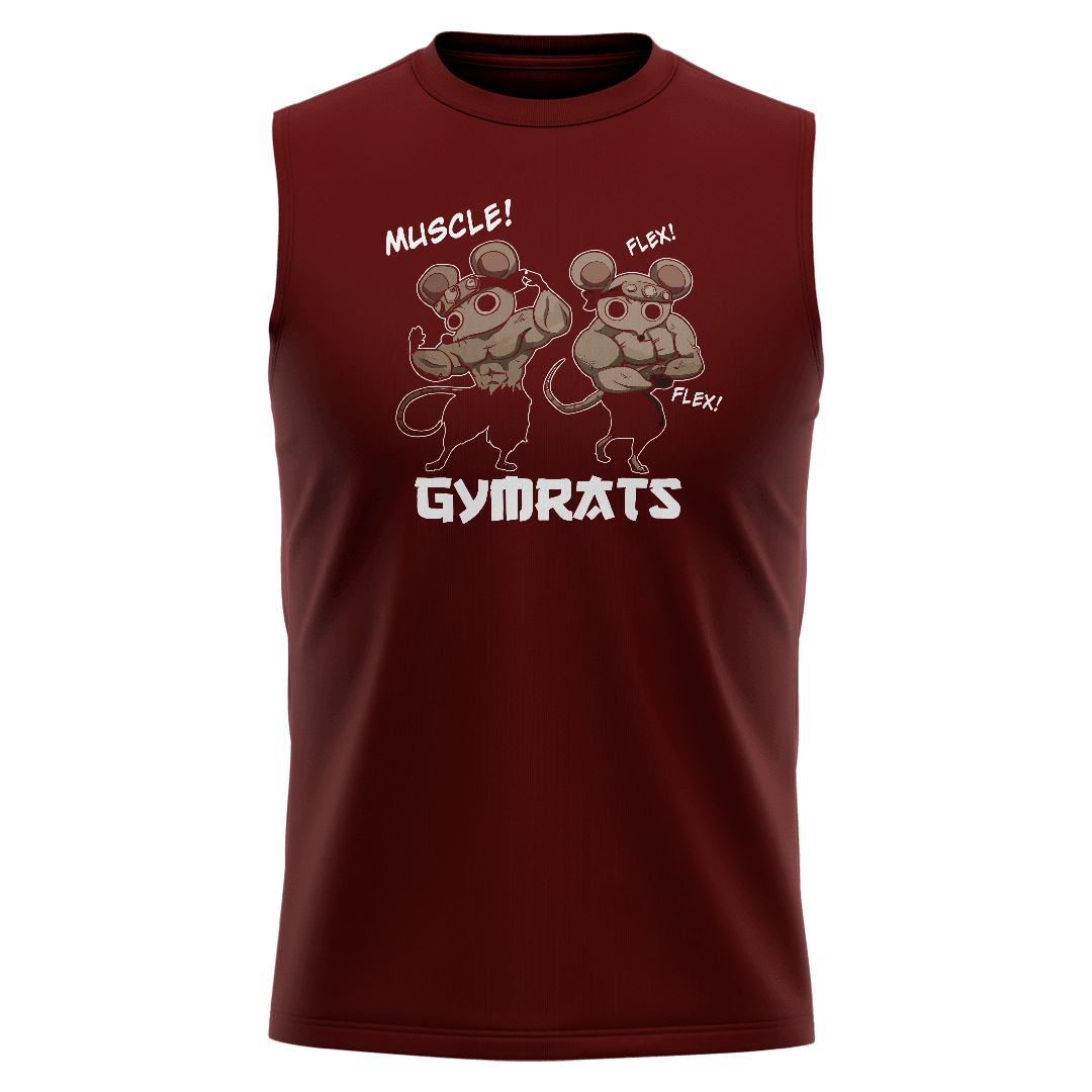GYMRATS Bordo Regular Fit Sleeveless T-Shirt 