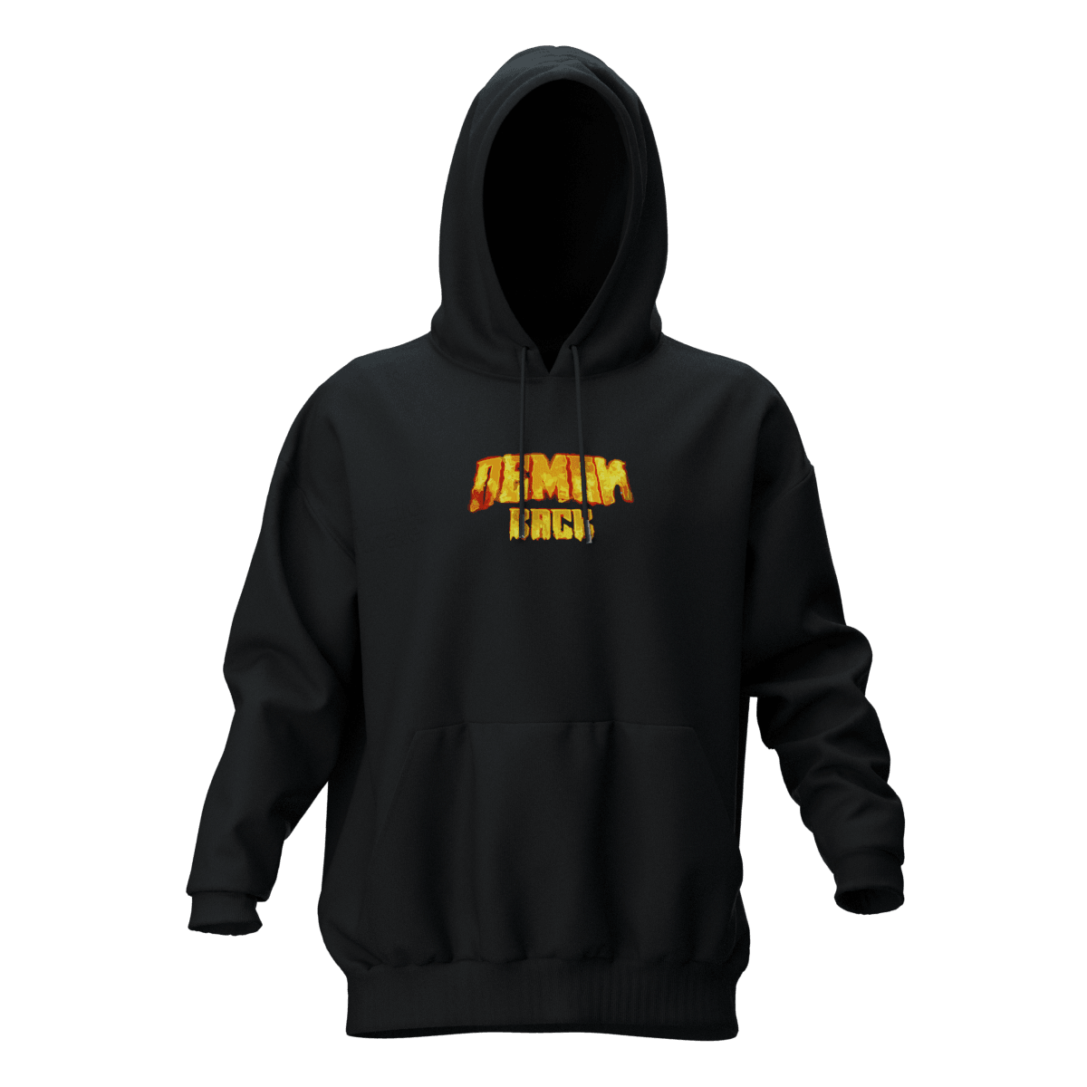 DEMONBACK Siyah Oversize Hoodie