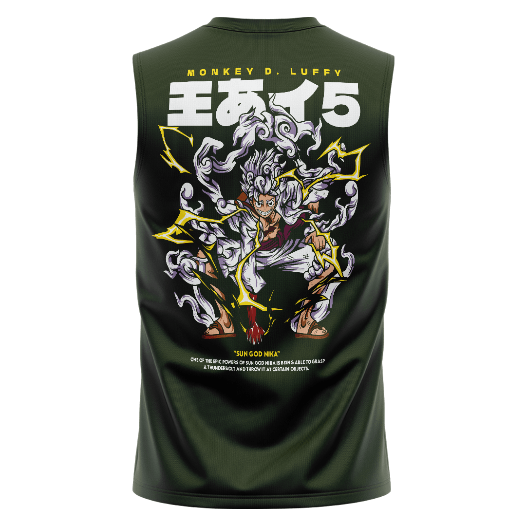 LUFFY Haki Yeşili Regular Fit Sleeveless T-Shirt