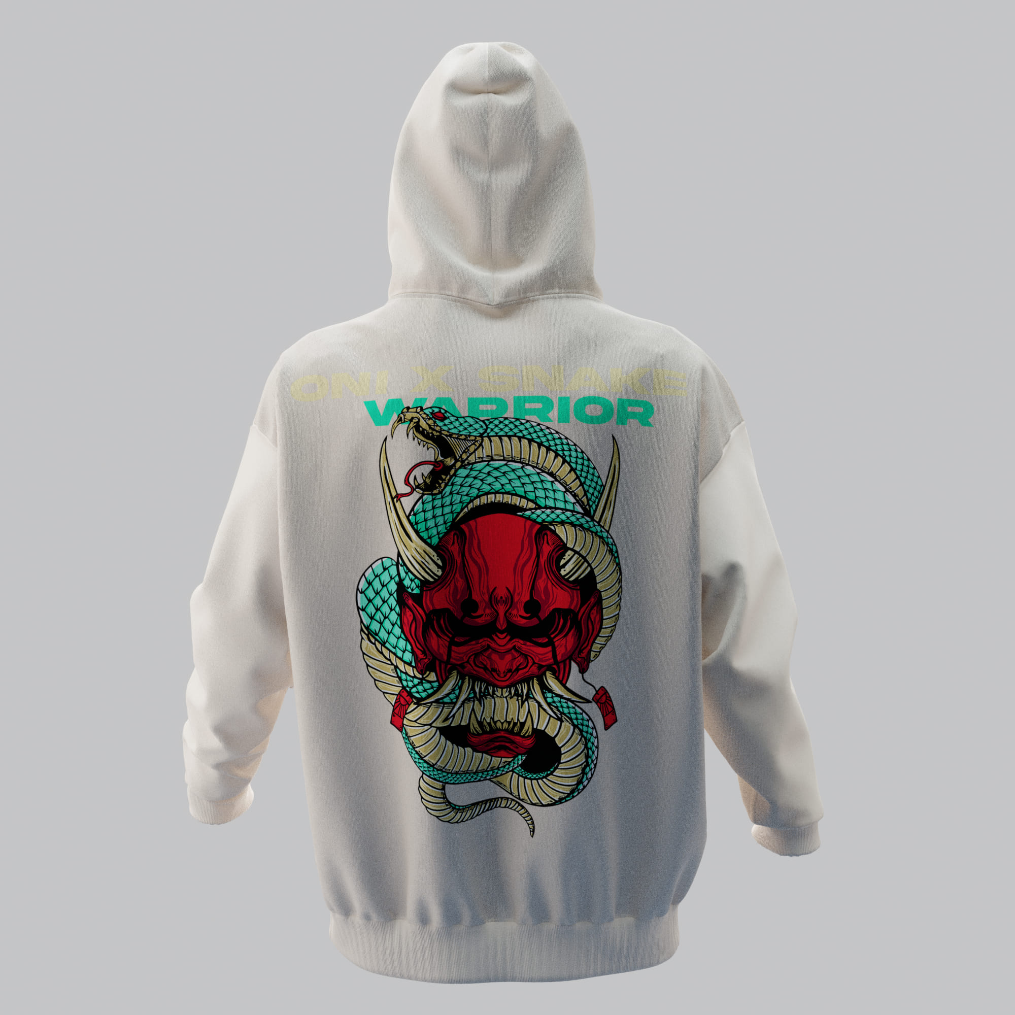 ONIXSNAKE Kırık Beyaz Oversize Hoodie 